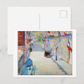 Straat met Franse vlaggen, Manet Briefkaart (Voorkant / Achterkant)
