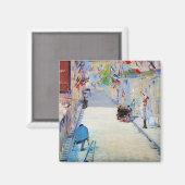 Straat met Franse vlaggen, Manet Magneet (Voorkant / Achterkant)