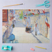 Straat met Franse vlaggen, Manet Tissuepapier (Craft)