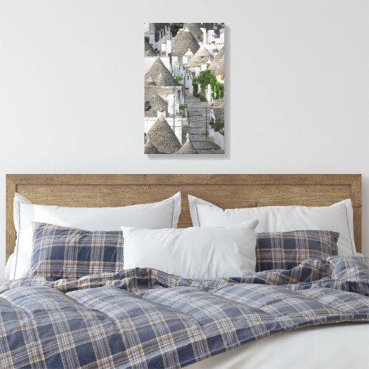 Straat met trulli-huizen in Alberobello, Puglia Canvas Afdruk (Insitu (Slaapkamer))