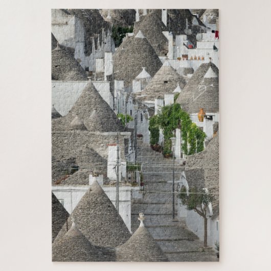 Straat met trulli-huizen in Alberobello, Puglia Legpuzzel (Verticaal)