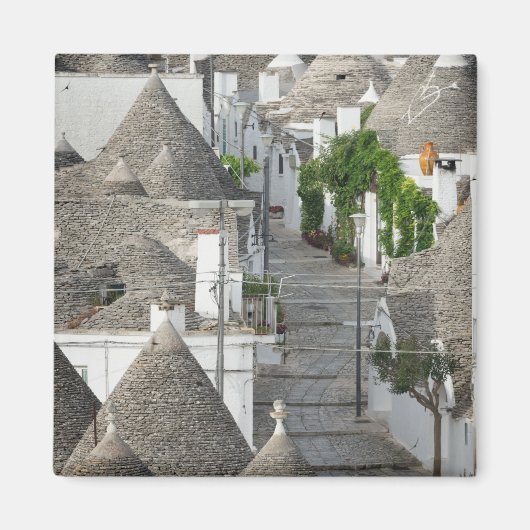 Straat met trulli-huizen in Alberobello, Puglia Magneet (Voorkant)