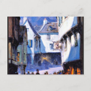 Straat, Moonlight, Mont-Saint-Michel fine art Briefkaart