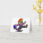 Straat Punk op een skateboard briefkaarten (Gele Bloem)
