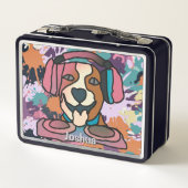 Straat Retro Hond met Hoofdtelefoon | grappig (Achterkant)