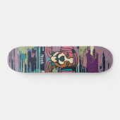 Straat Retro Hond met Hoofdtelefoon | grappig Skateboard (Horizontaal)