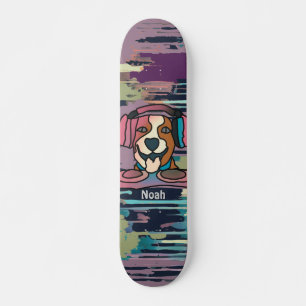 Straat Retro Hond met Hoofdtelefoon grappig Skateboard