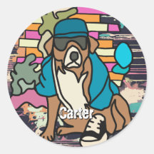 Straat Retro Hond, Pet en Sneakers | grappig