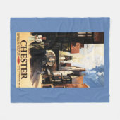 Straat Uitzicht met Clock Clock-rail met Couple & Fleece Deken (Voorkant (Horizontaal))