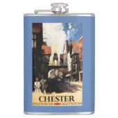 Straat Uitzicht met Clock Clock-rail met Couple &  Heupfles (Voorkant)