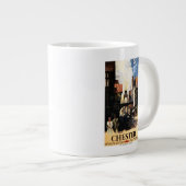 Straat Uitzicht met Clock Clock-rail met Couple & Jumbo Mok (Voorkant rechts)