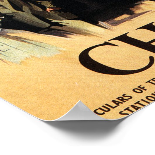 Straat Uitzicht met Clock Clock-rail met Couple &  Poster (Hoek)