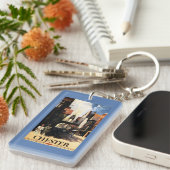 Straat Uitzicht met Clock Clock-rail met Couple &  Sleutelhanger (Voorkant Rechts)
