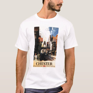 Straat Uitzicht met Clock Clock-rail met Couple &  T-shirt