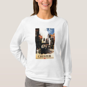 Straat Uitzicht met Clock Clock-rail met Couple & T-shirt