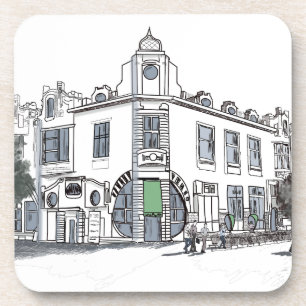 straat van de oude stad bier onderzetter
