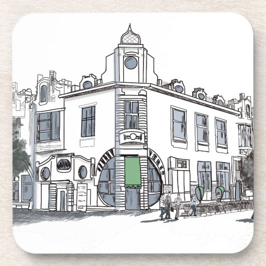 straat van de oude stad bier onderzetter (Voorkant)