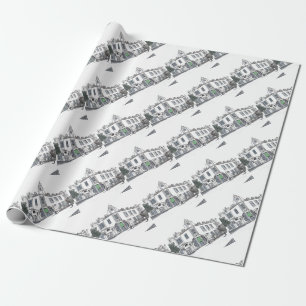straat van de oude stad cadeaupapier