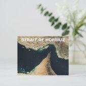 Straat van het Afbeelding van de Hormuz-satelliet Briefkaart (Staand voorkant)