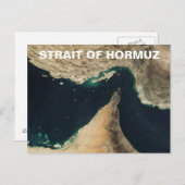 Straat van het Afbeelding van de Hormuz-satelliet Briefkaart (Voorkant / Achterkant)