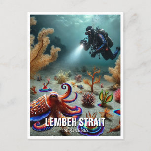 Straat van Lembeh Indonesië Scuba Diver Briefkaart