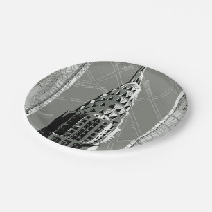 Straat van New York met Empire State Building Papieren Bordje