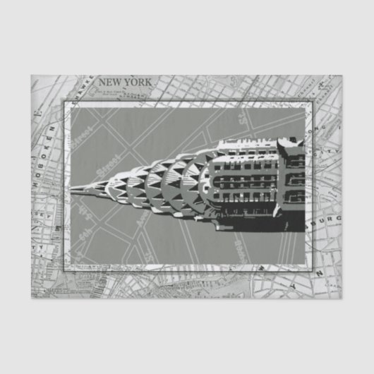 Straat van New York met Empire State Building Tissuepapier (Voorkant)