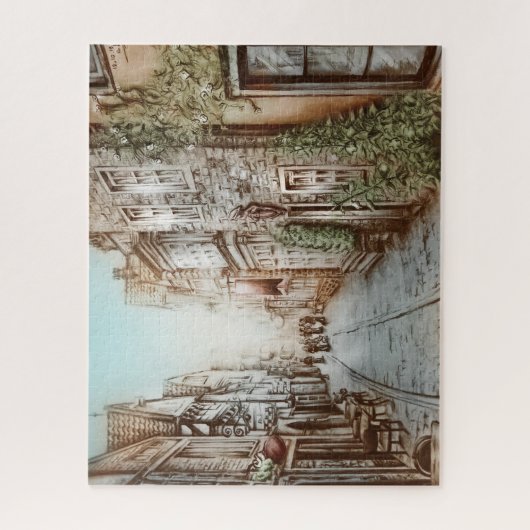 Straat van Parijs, Frankrijk - Pastorale kunst Legpuzzel (Verticaal)