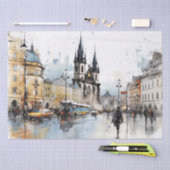 Straat waterverf Praag Tissuepapier (Craft)