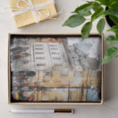 Straat waterverf Praag Tissuepapier (Geschenk)