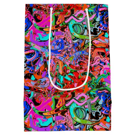 Straatachtige graffiti met kroon en naam medium cadeauzakje (Achterkant)