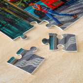 Straatbeeld in Barcelona. Legpuzzel (Zijkant)