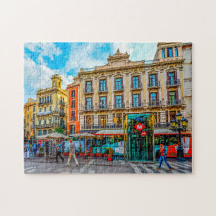 Straatbeeld in Barcelona. Legpuzzel