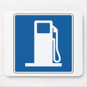 Straatbord van het gasstation muismat