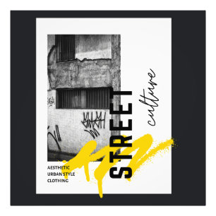 Straatcultuur Urban Esthetisch Monochroom Foto  Afdruk