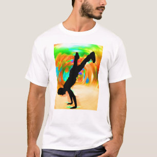 Straatdansen, Silhouette, Green/Oranje/Yellows T-shirt
