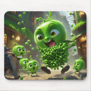 Straatgevechten groene erwten fantasie muismat