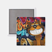 Straatgraffiti kat magneet (Voorkant / Achterkant)