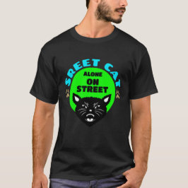 straatkat alleen op straat t-shirt