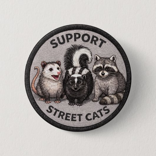 Straatkatten Ronde Button 5,7 Cm (Voorkant)