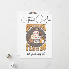 Straatkattenclub aangepast Dank je wel Feestdagenkaart