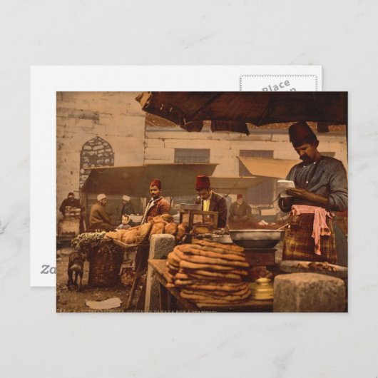 straatkok in Istanbul uit de 19e eeuw Briefkaart (Voorkant / Achterkant)