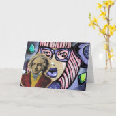 straatkunst beethoven kaart (Gele Bloem)