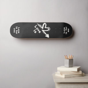 Straatkunst Hart Liefde is Wit en Zwart Skateboard