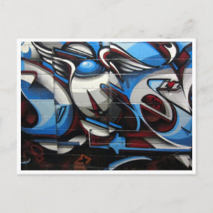 straatkunstblauw briefkaart