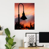 Straatlicht Silhouet Afdruk Poster (Thuiskantoor)