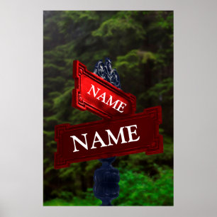 Straatnaam voor persoonlijke namen poster