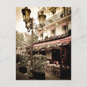 Straatrestaurant, Parijs, Frankrijk Briefkaart