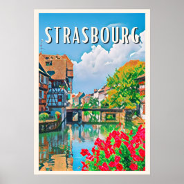 Straatsburg Foto van Vintage Poster
