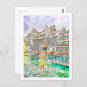 Straatsburg Frankrijk Beroemde Reisplaats Waterver Briefkaart